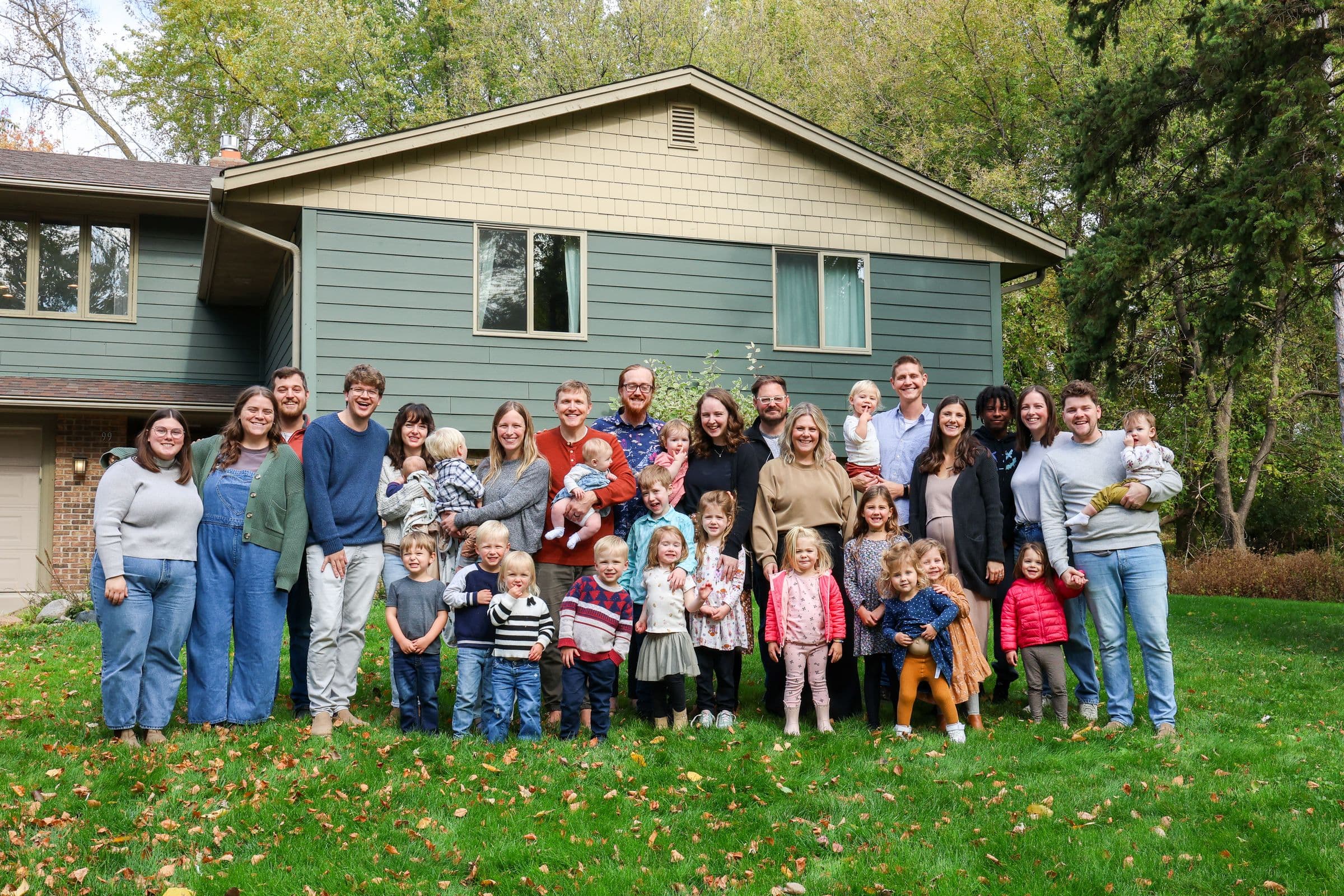 Households of Light House Church gathered together in the yard